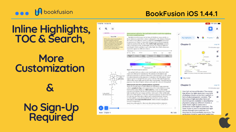 BookFusion for iOS 1.44.1: Inline Highlights, TOC & Search, More Customization & No Sign-Up Required